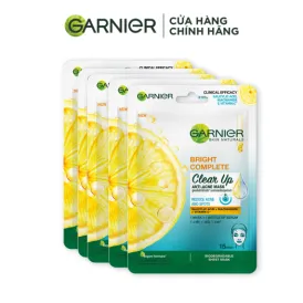 Mặt nạ tinh chất Vitamin C & Salycilic Acid giảm mụn Garnier Bright Complete Anti Acne Serum Mask 23g